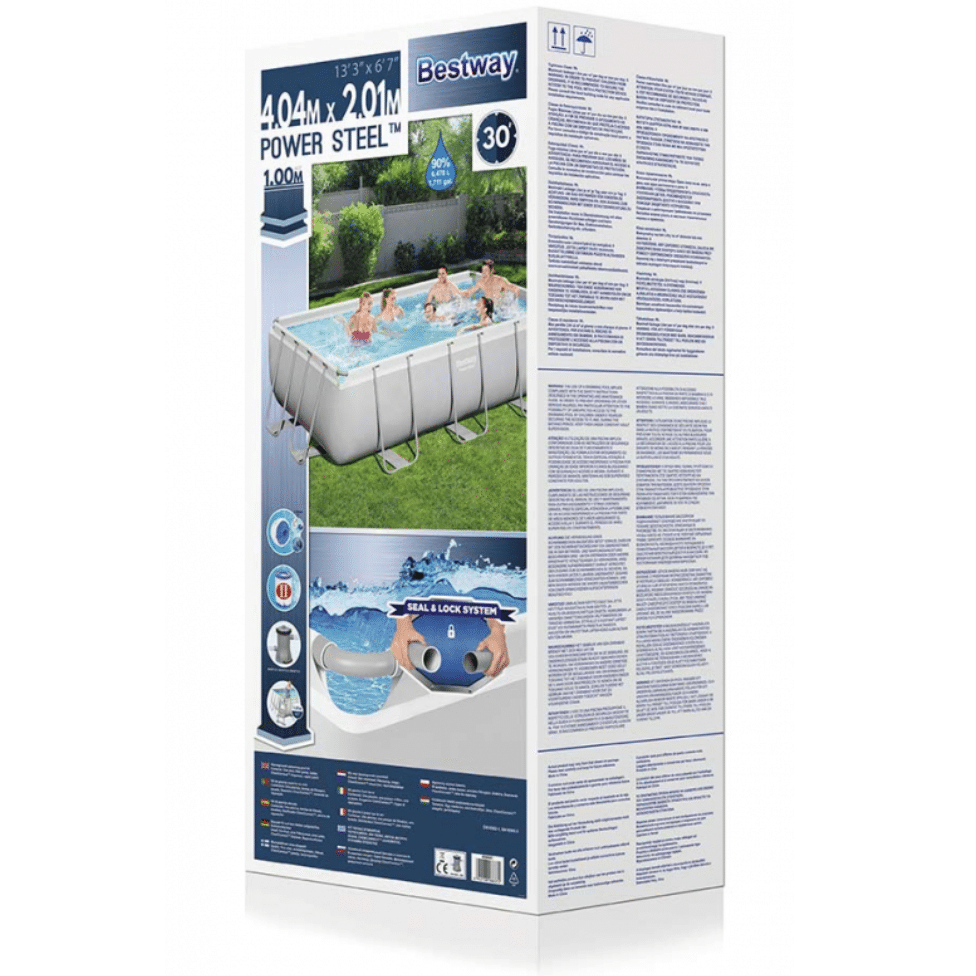 BESTWAY Power Steel Above Ground Rectangular Pool 13ft 3in x 6ft 7in x 3ft 3in
