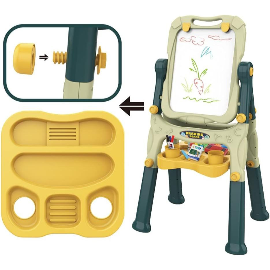 Magnetic Double Sided Artist Drawing Board | Writing Board With Stand & Other Accessories For Kids