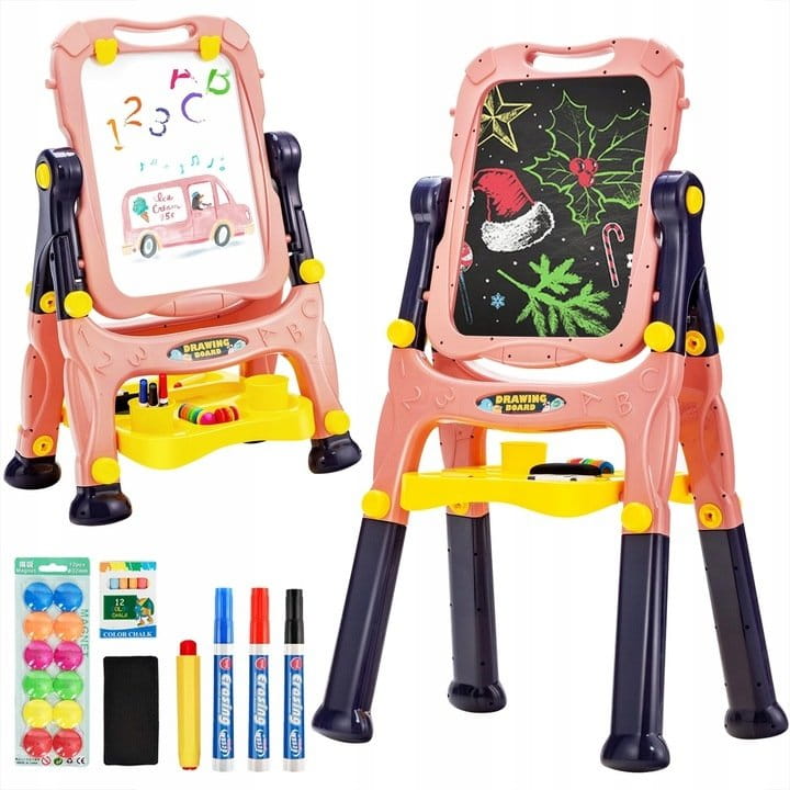 Magnetic Double Sided Artist Drawing Board | Writing Board With Stand & Other Accessories For Kids