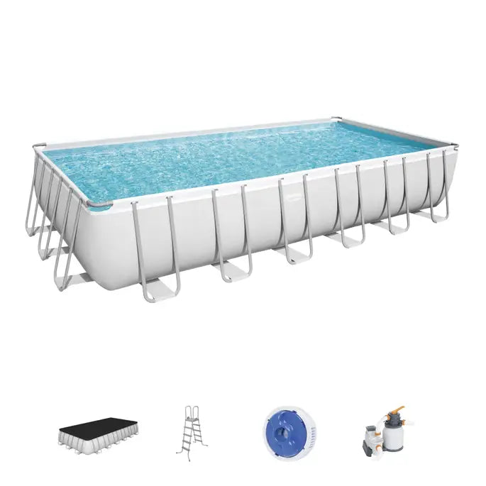 BESTWAY Large Freestanding Above Ground Swimming Pool 24ft x 12ft x 4ft 4in