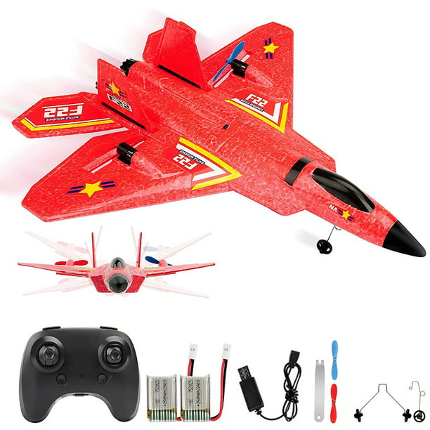 RC Glider AirCraft F-22 2.4Ghz of Light weight, Led Drone & USB Charging For Kids and Beginners