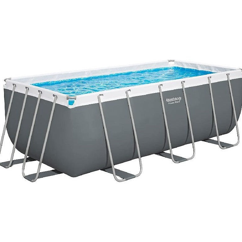 BESTWAY Power Steel Rectangular Off Earth Swimming Pool 13ft 6in x 6ft 7in x 4ft