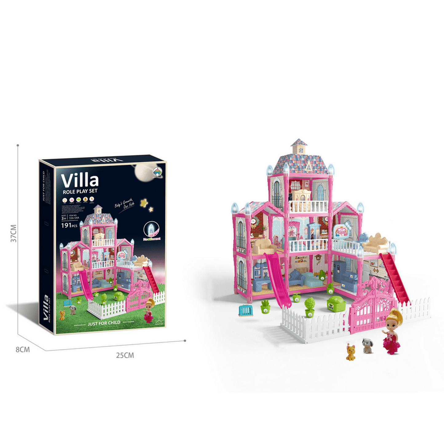 Doll House Role Play Set with Lightning Effects | 191 Pieces