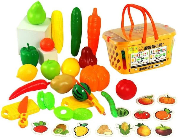 Fruit Cutting & Sorting Play Set with Basket ππͺ