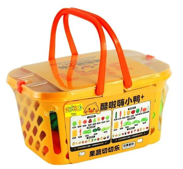 Fruit Cutting & Sorting Play Set with Basket ππͺ