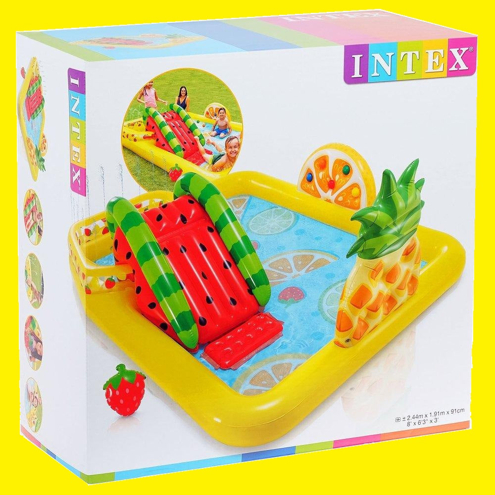 INTEX Fun Fruity Pool Centre For Kids 8ft x 6ft 6in x 2ft 4in (1ft Depth)