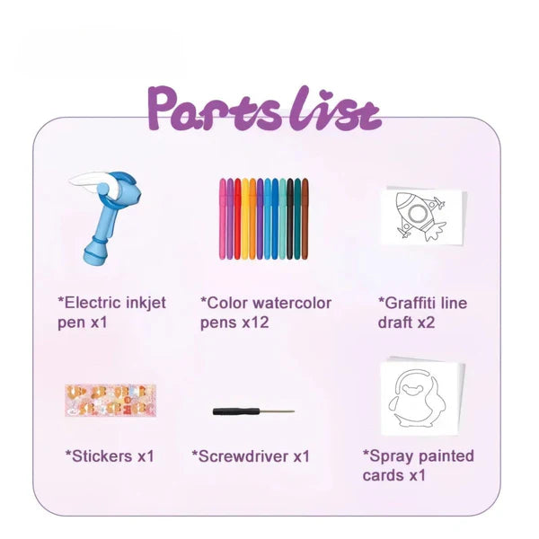 Unicorn Magic Colour Spray Pen with Rainbow Colours & Graffiti