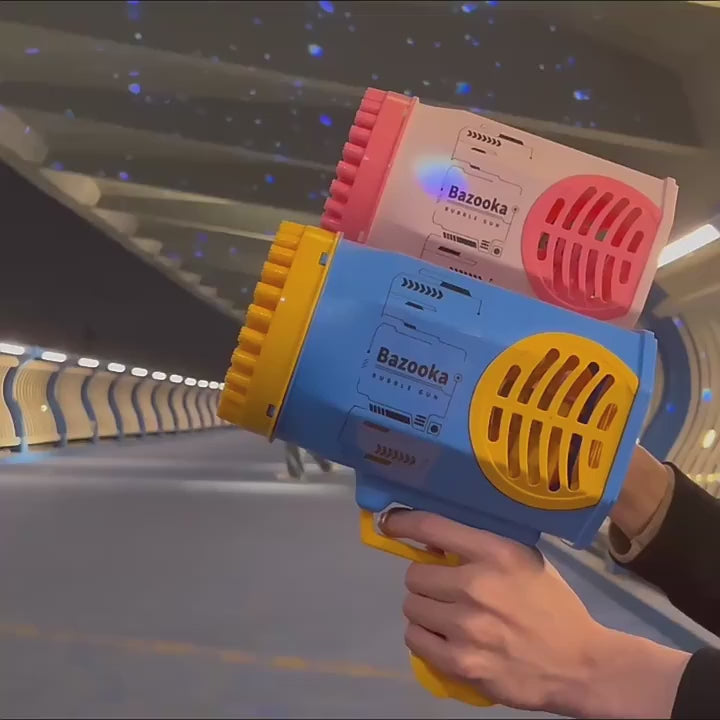Bazooka Bubble Machine Gun | Soap Spray 69 Holes Gun