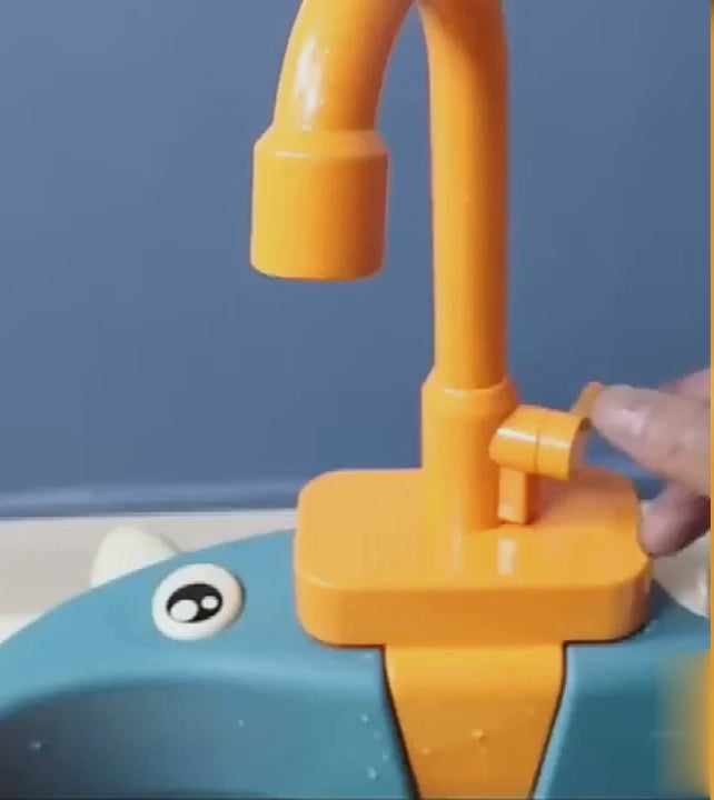 Plastic pretend play kitchen toys with a simulated electric dishwasher and sink, featuring an electric water wash basin toy for children