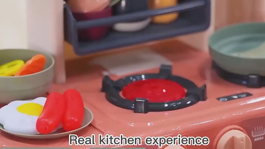 42-Piece Simulation Kitchen Playset with Water Spray, and Light