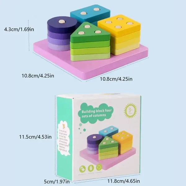 Wooden Shape Sorting Column Set