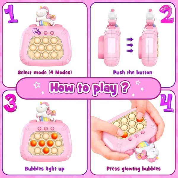 Fidget Game Toys | Unicorn Themed Pop It Gaming Console