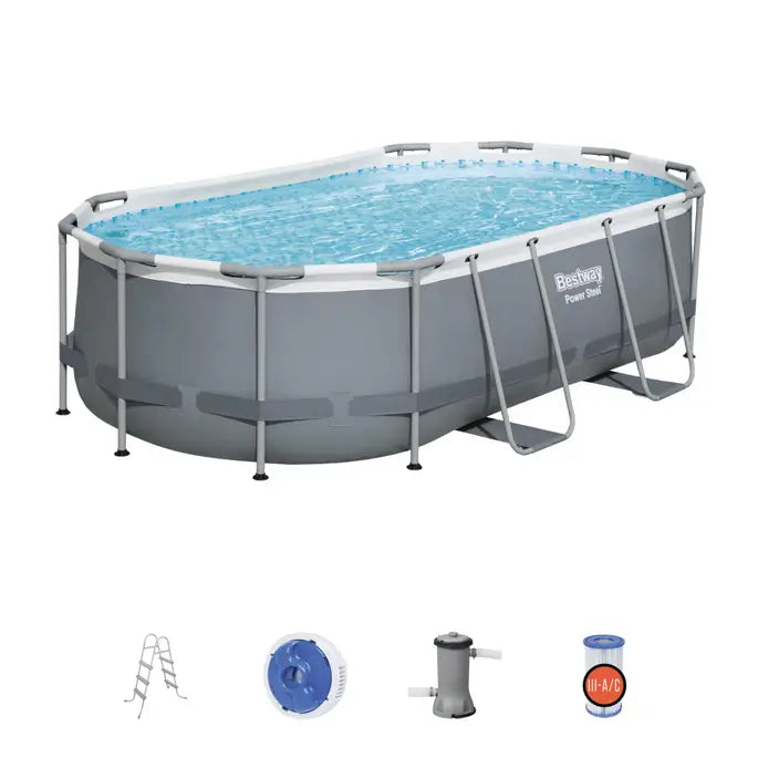 BESTWAY Oval Shaped Steel Pool 14ft x 8ft 2in x 3ft 3.5in