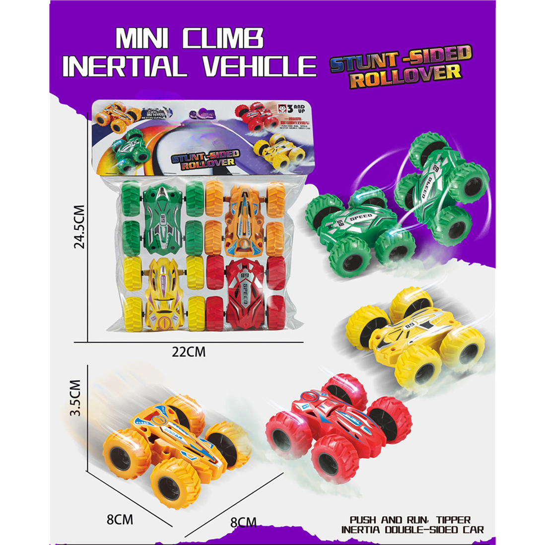Mini Climb Inertial Vehicle Stunt Sided Rollover | Car Toy For Kids