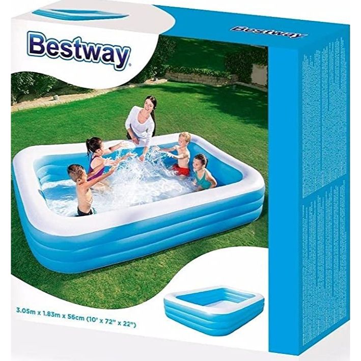 BESTWAY Deluxe Rectangular Pool for Children 10ft x 6ft x 1ft 10in