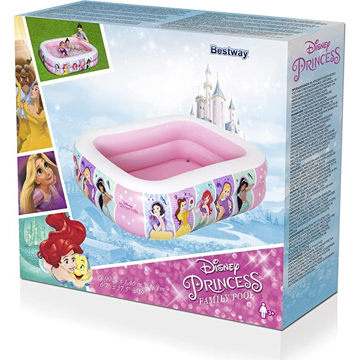 BESTWAY Rectangular Soft Edges Princess Pool For Kids 6ft 7in x 4ft 9in x 1ft 7in