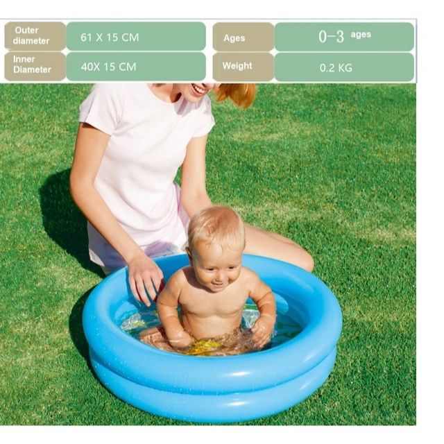 BESTWAY Paddling Round 2 Ring Kids Pool 2ft x 6in