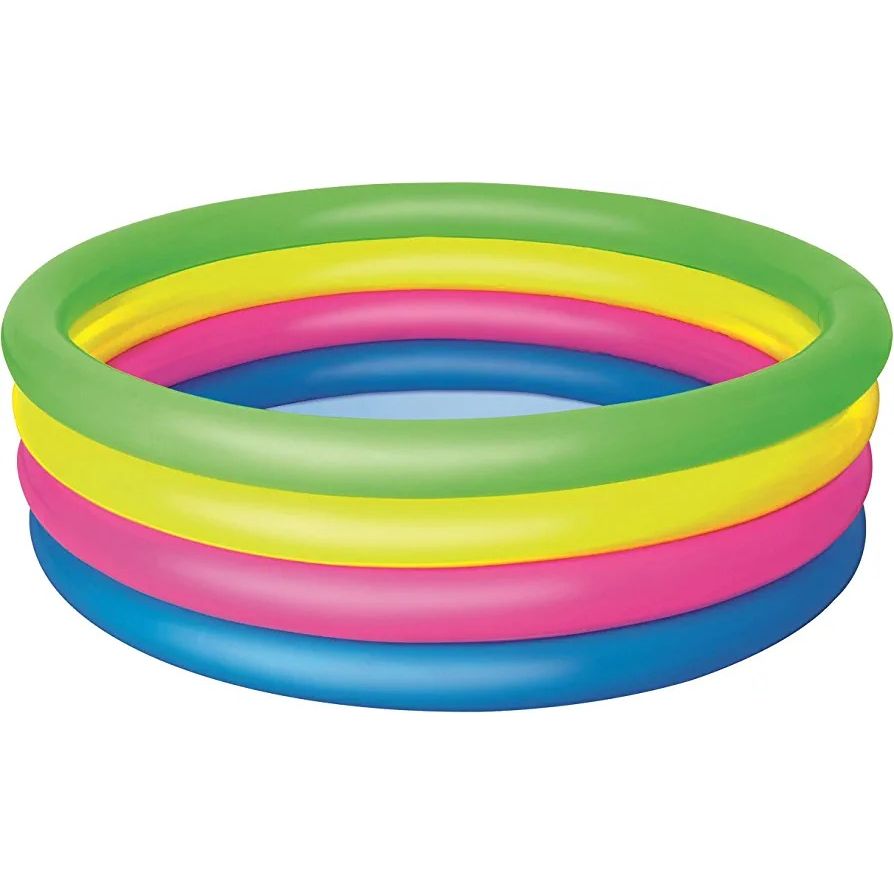 BESTWAY Multicolor 4-ring rainbow Swimming Pool for kids 5ft 1in x 1ft 5in
