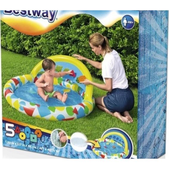 BESTWAY Learn and Splash Round Pool 3ft 11in x 3ft 10in x 1ft 6in (4in Depth)