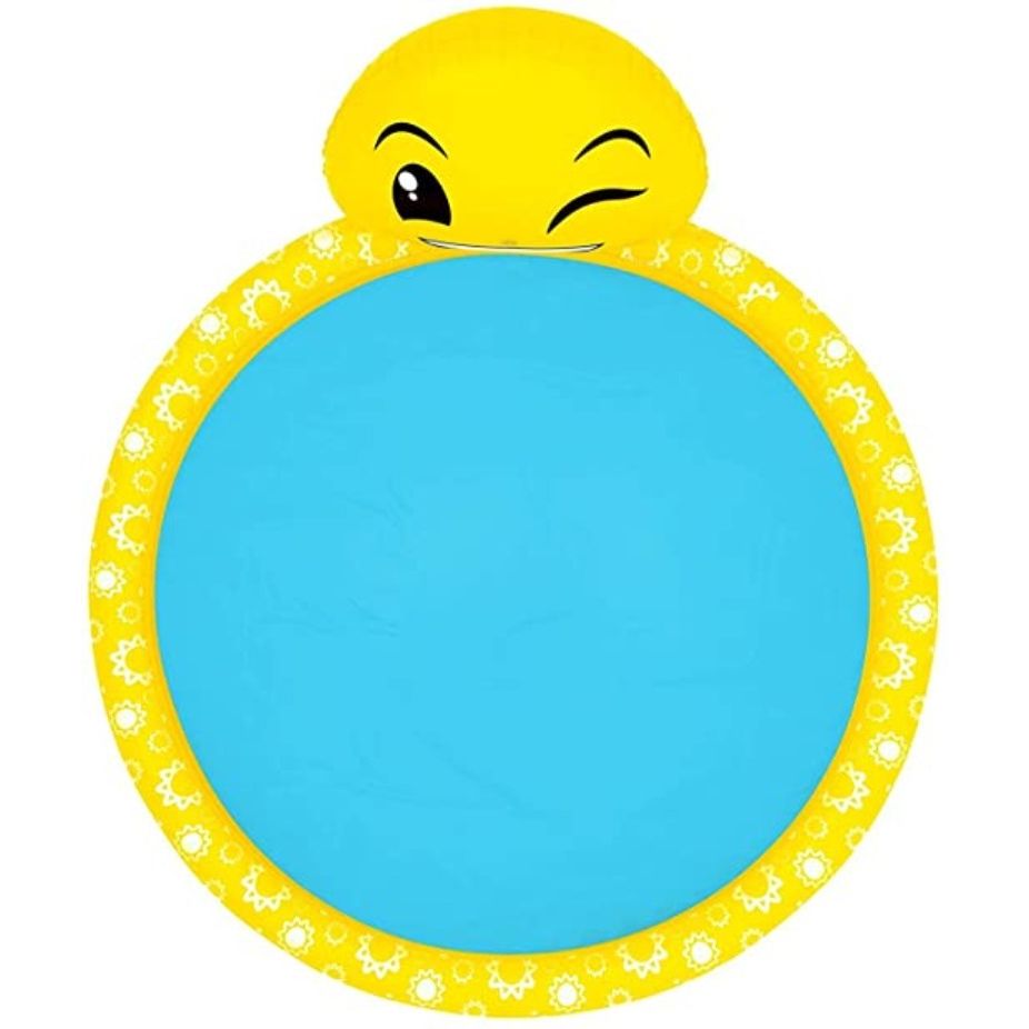 BESTWAY Summer Smiley Face Sprayer Pool For Kids 5ft 5in x 4ft 9in x 2ft 3in (6in Depth)
