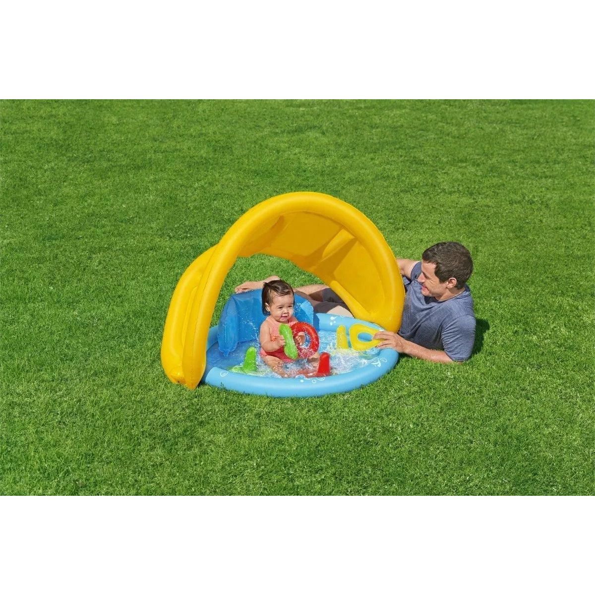 BESTWAY Pool With Roof Backrest And Sorter For Babies 3ft 9in x 2ft 11in x 2ft 6in (3in Depth)