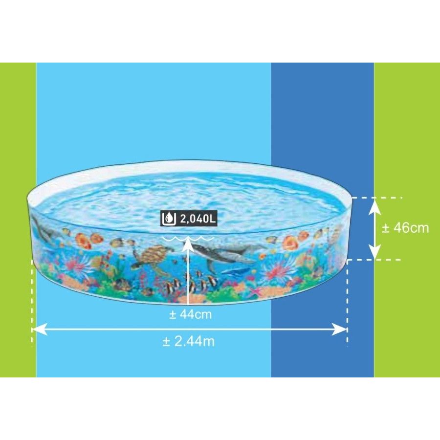 INTEX Oral Reef Snapset Paddling Pool For Children 8ft x 1ft 6in