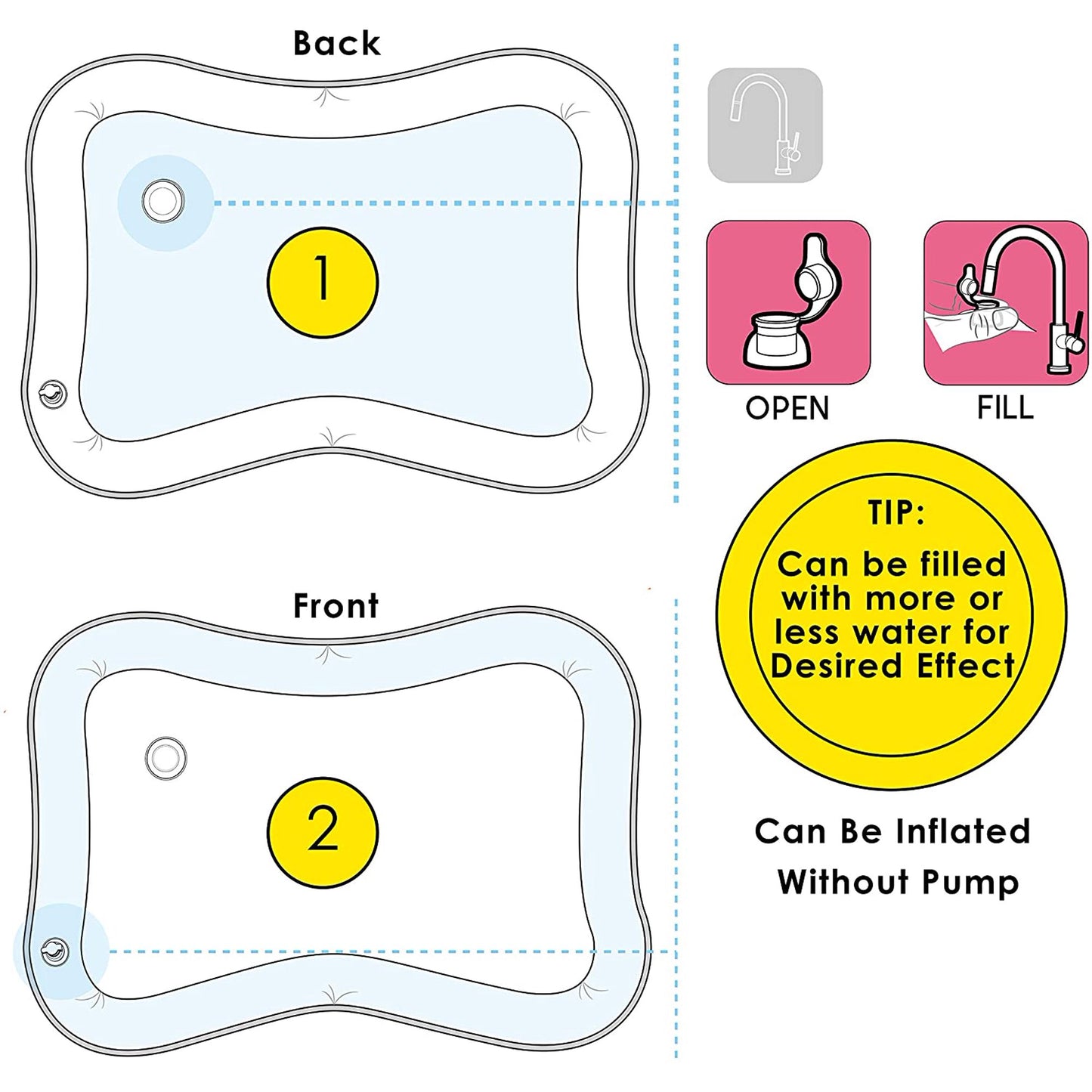 Inflatable Baby Water Play Mat for Infants & Kids