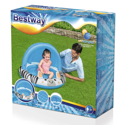 BESTWAY Sun Shaded Swimming Pool For Babies 3ft 2in x 2ft 2in (6 Inches Depth)