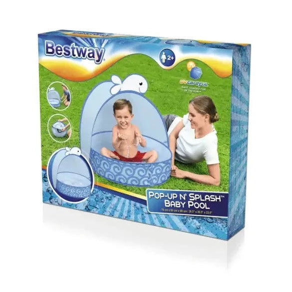 BESTWAY PopUp And Splash Baby Pool 2ft 6.5in x 2ft 2.5in x 1ft 11.5in (6in Depth)