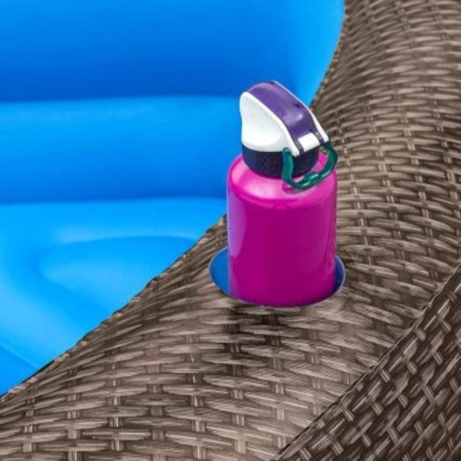 BESTWAY TruPrint Wicker Inflatable Family Pool 7ft 7in x 5ft 10in x 1ft 9in