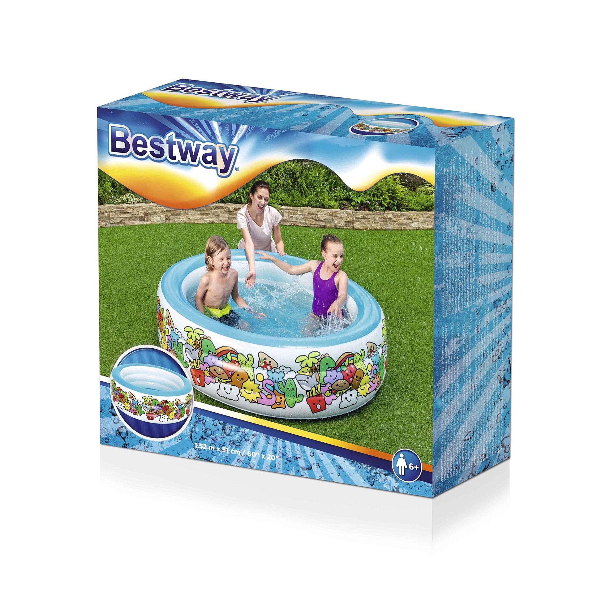 BESTWAY Playing Pool Of 3 Rings for kids 6ft 5in x 1ft 9in
