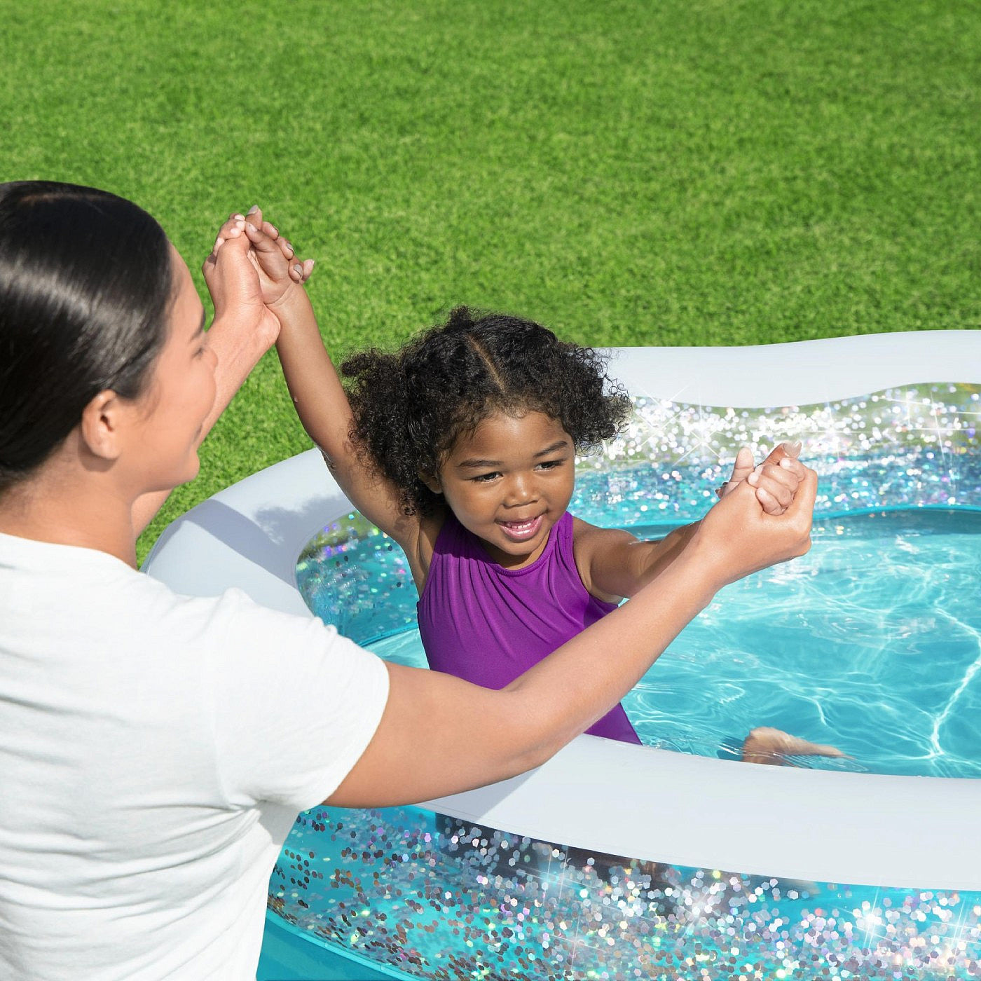 BESTWAY Sparkle Shell Kiddie Pool 4ft 11in x 4ft 2in x 1ft 5in