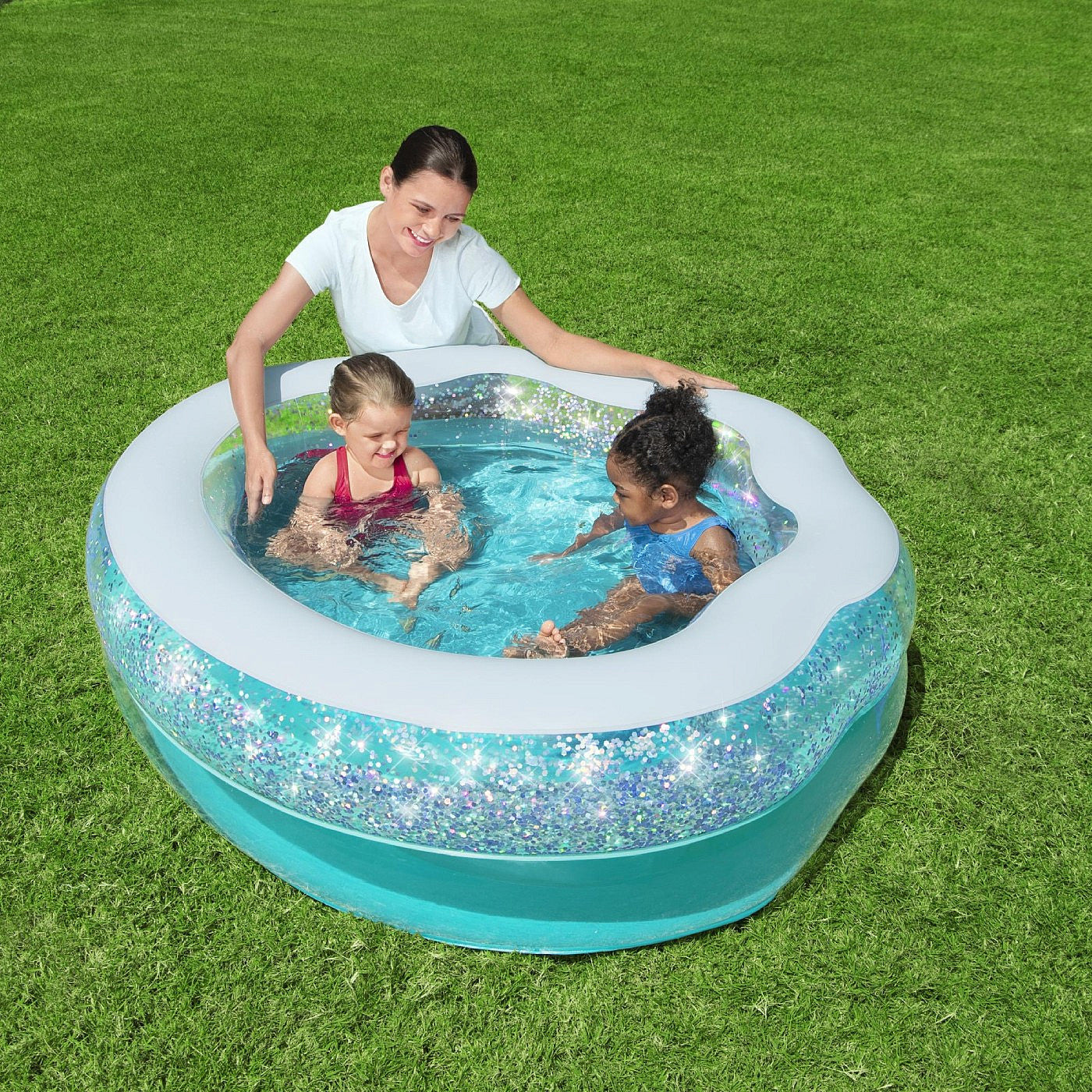 BESTWAY Sparkle Shell Kiddie Pool 4ft 11in x 4ft 2in x 1ft 5in