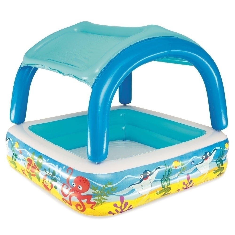 BESTWAY Play Pool With Sunshade 4ft 10in x 4ft 10in x 4ft (5in Depth)