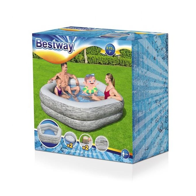 BESTWAY TruPrint Stone Family Swimming Pool 7ft x 6ft 9in x 1ft 9in