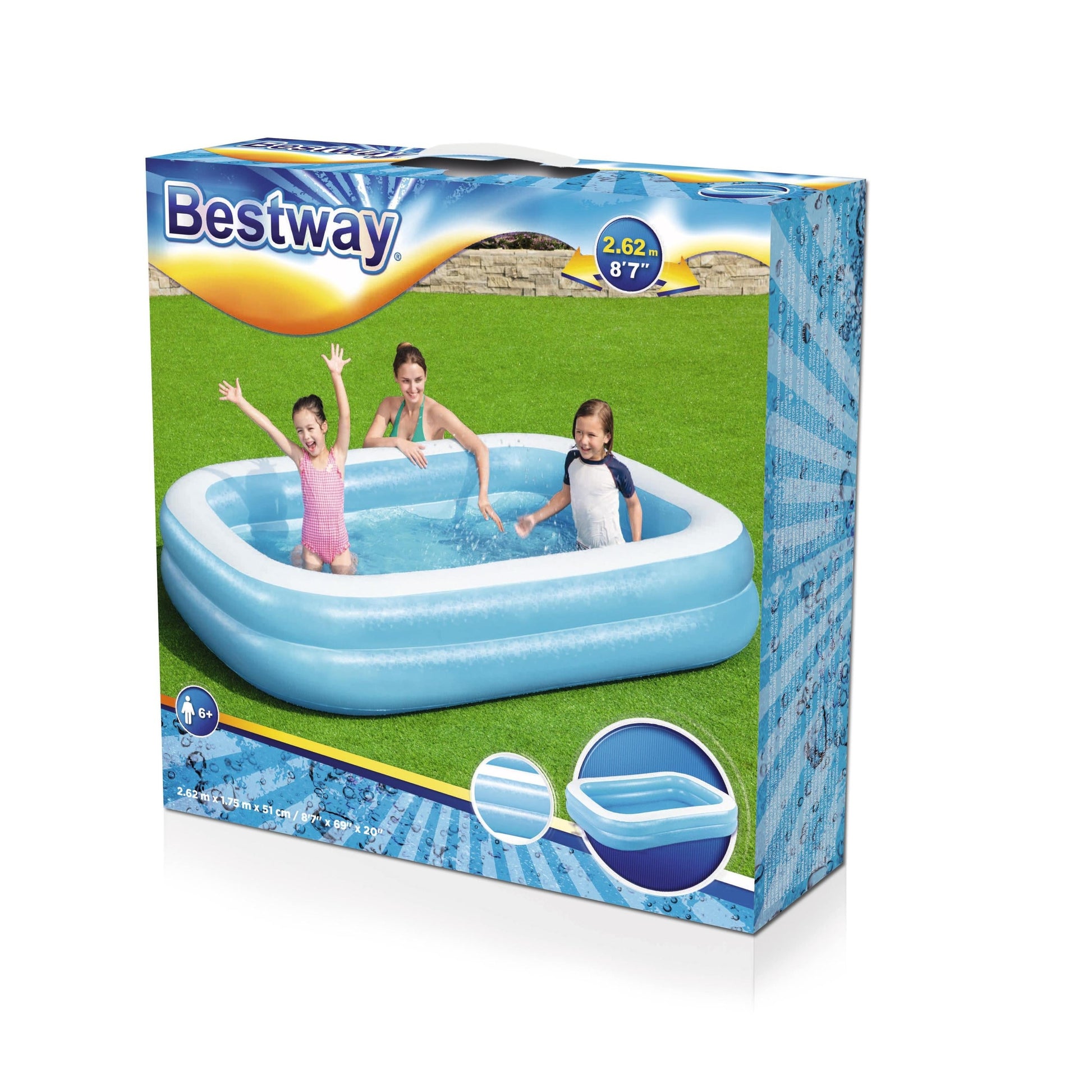 BESTWAY Kids Family Launge Pool 8ft 7in x 6ft 9in x 1ft 8in
