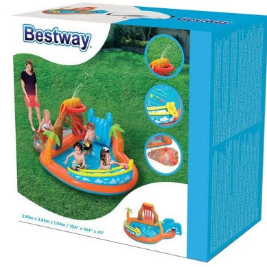 BESTWAY Lava Lagoon Safe Play Centre Pool For kids 8ft 8in x 8ft 8in x 3ft 5in (10in Depth)