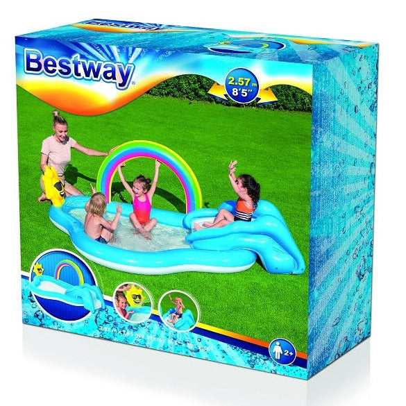 BESTWAY Rainbow Water Play Centre Pool For kids 8ft 5in x 4ft 9in x 2ft 11in (9.5in Depth)