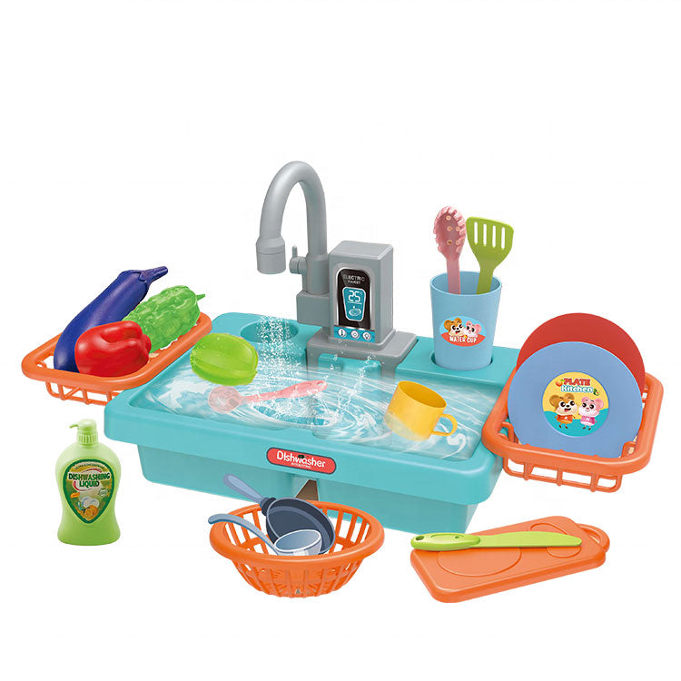 Electric Dishwasher With Running Water For Kids | Kitchen & Cooking Toy Set