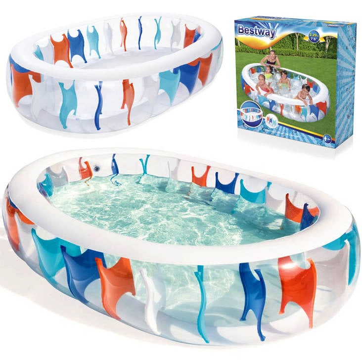 BESTWAY Family Paddling Pool For Kids 7ft 6in x 5ft x 1ft 8in