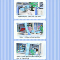 4 Rooms Doll House Villa Set | Dream Home DIY Doll house