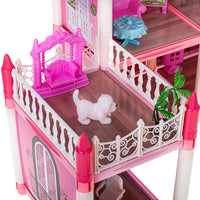 Happy Childhood 4 Story & 11 Room Doll House Playset For Girls