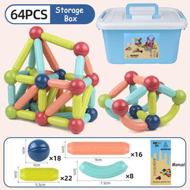 STEM Magnetic Sticks | 25, 36, 64 Pcs Magnet Toy