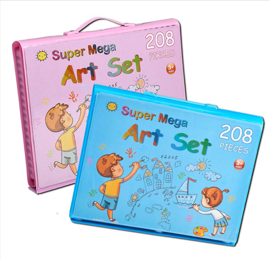 208Pcs Super Mega Art & Drawing Set | Cool Color & Paint Kit For Kids