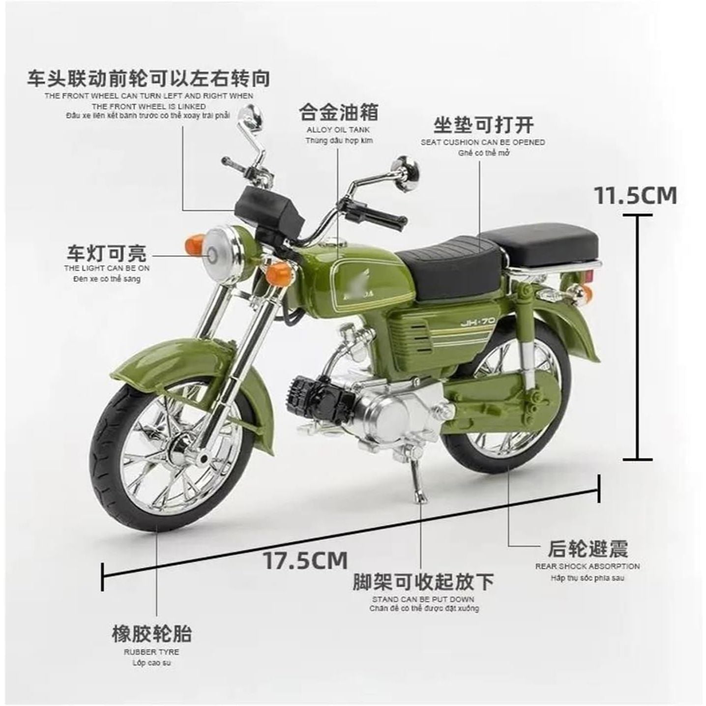 Die Cast Duccati Crose Alloy Motorcycle Toy With Lights