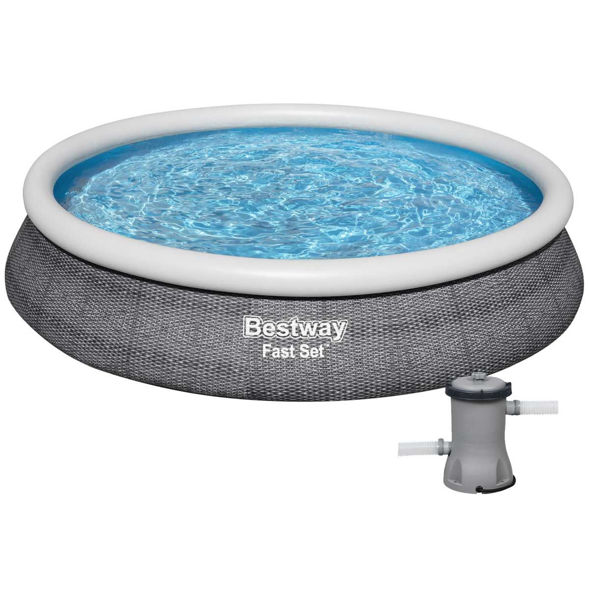 BESTWAY Foldable Self Supporting Round Swimming Pool 12ft x 2ft 6in