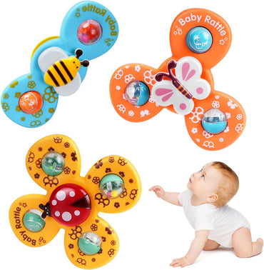 Baby Rattle Set with 3 Insect Fidget Spinners