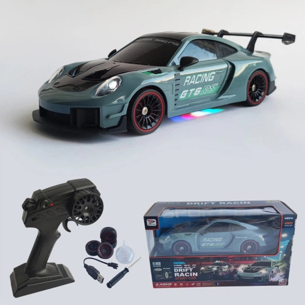 RC Porsche Drift Car with Rechargeable Battery & LED Lights