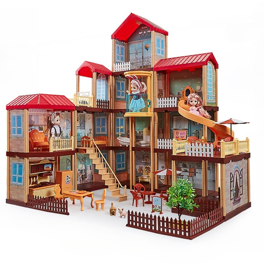 Qixi Toys | Princess Doll House | 395 Pcs Doll House