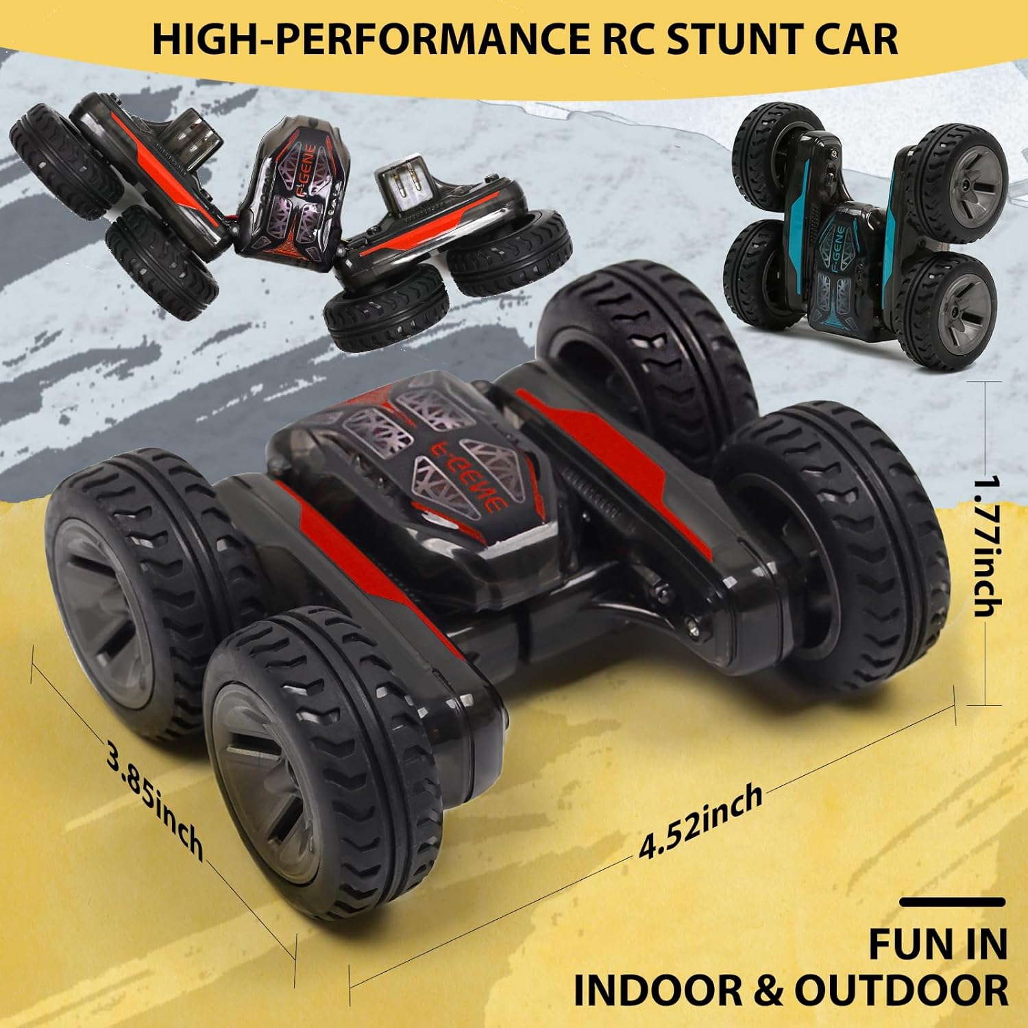 Mini RC Stunt Car 2.4GHz with 360° Flips & LED Lights – The Toy Factory